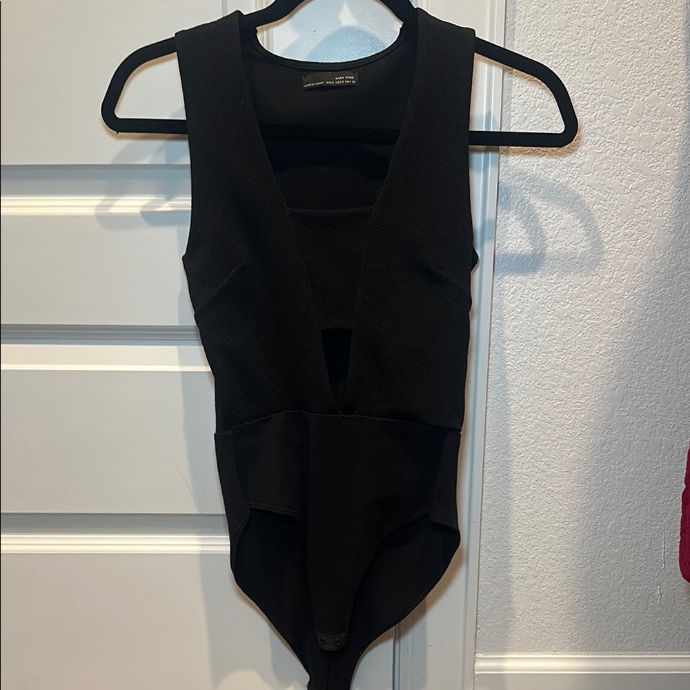 Zara Black Bodysuit Top